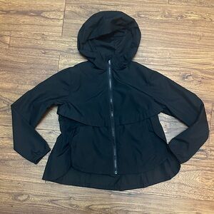 Girls all in motion Black Hooded Rain Jacket